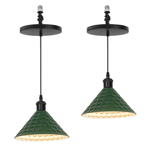 Kiven Instant Light Conversion Kit for 4/5/6inch Hole,Green Farmhouse Lighting Recessed Can Light Conversion Kit to Pendant with E26 Screw-in Adapter for Kitchen Living, Set of 2 TB2776