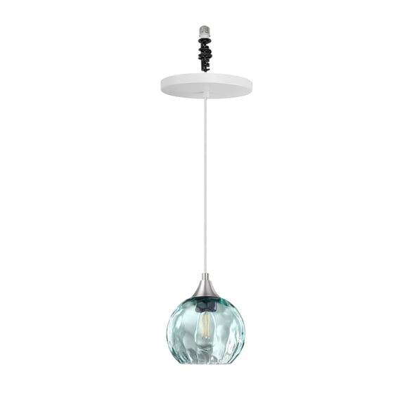 Kiven Instant Light Conversion Kit for 4/5/6inch Hole,Green Glass Farmhouse Lighting Recessed Can Light Conversion Kit to Pendant with E26 Screw-in Adapter for Kitchen Island Living Hallway TB3277