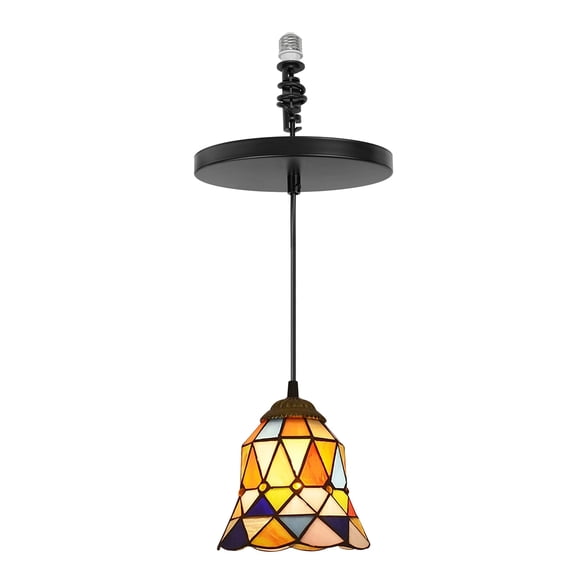 Kiven Instant Light Conversion Kit for 4/5/6inch Hole,Tiffany Style Lighting Recessed Can Light Conversion Kit to Pendant with E26 Screw-in Adapter for Kitchen Island Living TB2679