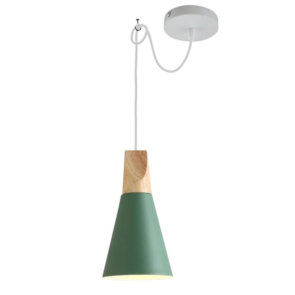 Kiven Iron Pendant Light Fixture 1 Pack, High Ceiling Compatible Pendant Lighting with 9.84FT Wire, Modern Hardwire Pendant Lighting for Bedroom Kitchen Island Farmhouse Home Decor, Green