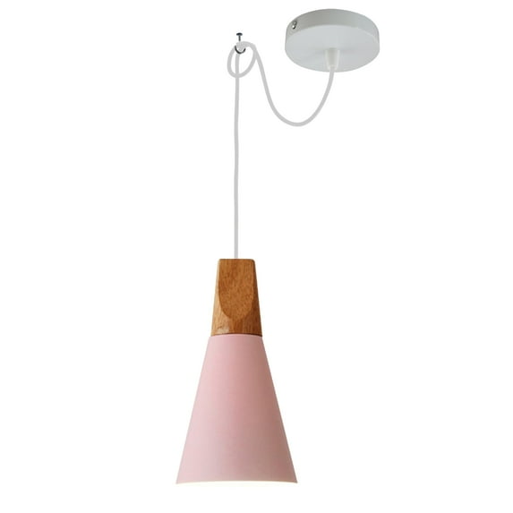 Kiven Iron Pendant Light Fixture 1 Pack, High Ceiling Compatible Pendant Lighting with 9.84FT Wire, Modern Hardwire Pendant Lighting for Bedroom Kitchen Island Farmhouse Home Decor, Pink
