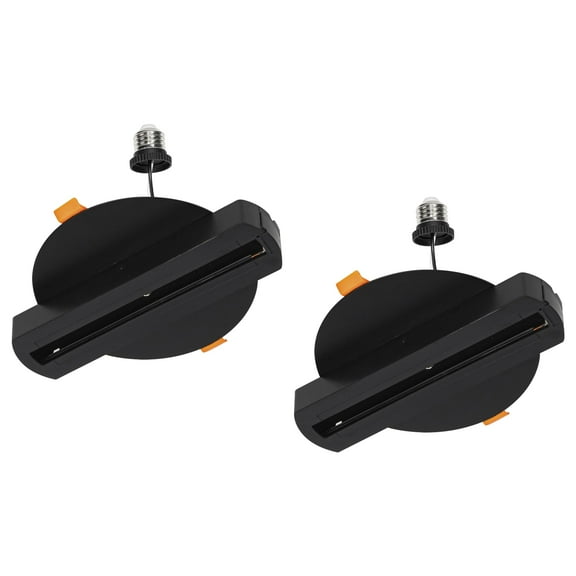 Kiven J Track Lighting Rails Kit for 4/5 inch Hole, 2-Wire-1 120V J Style Track System with End Caps,2 Pack Convert Recessed Light to Track System for LED Track Light Heads Picture Light PJ0976