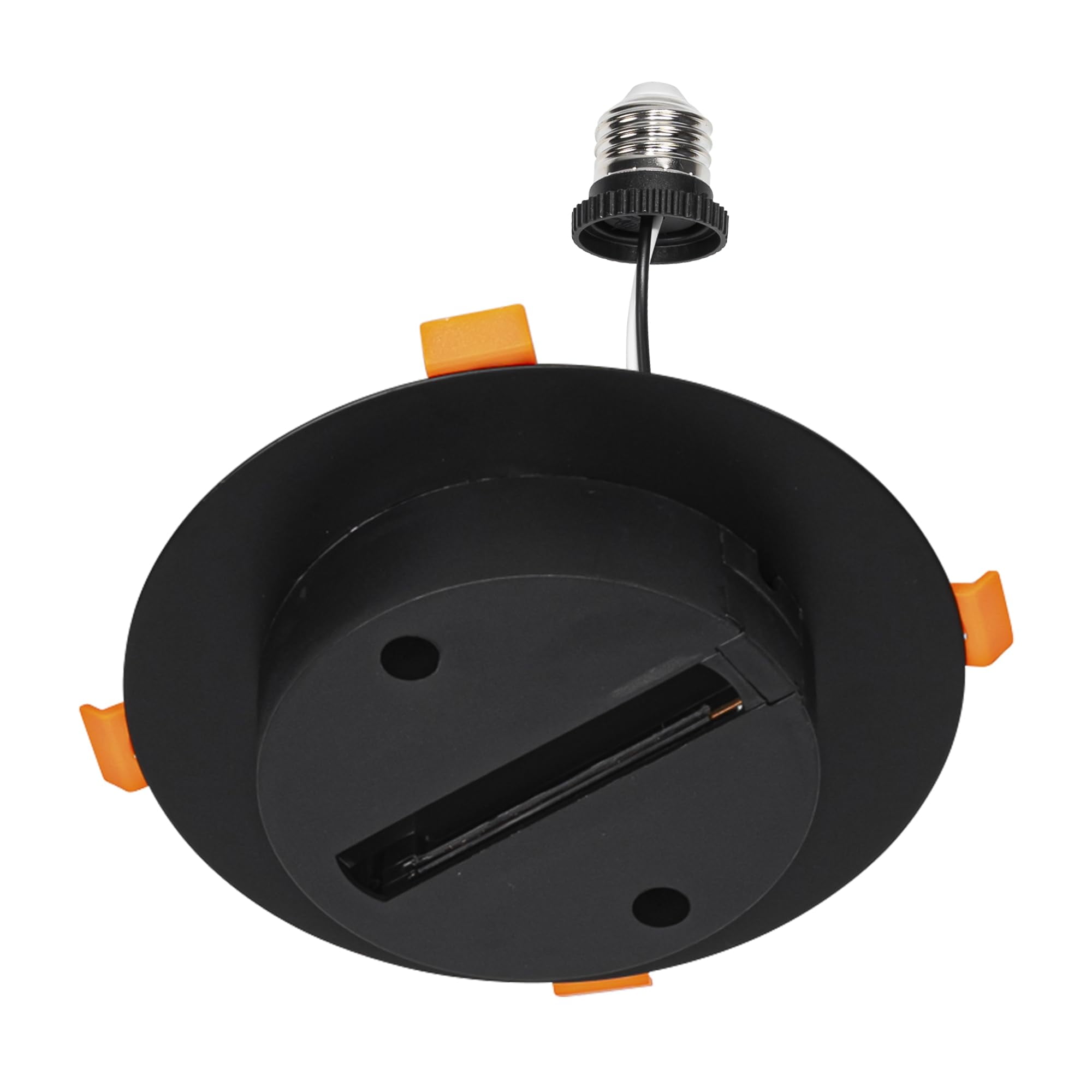 Kiven J Track Lighting Rails Kit for 4/5 inch Hole, 2-Wire-1 120V J Style Track System with End Caps, Convert Recessed Light to Track System for LED Track Light Heads Picture Light PJ0975