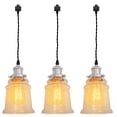 thumbnail image 1 of Kiven J Track Pendant Lightning, 3 Lights Modern J Track Light Heads with Glass Shade for Bedroom Kitchen Home Lighting,E26 Socket, 1 of 7