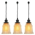 thumbnail image 1 of Kiven J Track Pendant Lightning, 3 Lights Modern J Track Light Heads with Glass Shade for Bedroom Kitchen Home Lighting,E26 Socket, 1 of 7