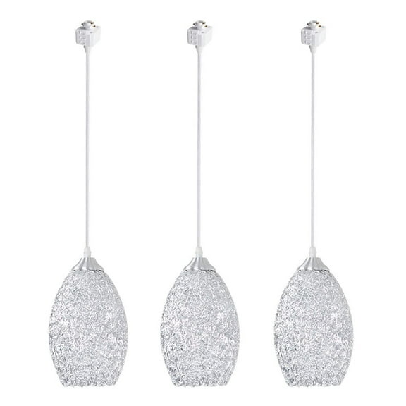 Kiven J Track Pendant Lightning, 3 Lights Modern J Track Light Heads with Iron Shade for Bedroom Kitchen Home Lighting,E26 Socket