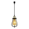 thumbnail image 1 of Kiven J-Type Track Lighting, 1-Light Industrial Juno track lighting pendants with Metal Cage Lampshade, J Track Light Pedant for Kitchen Island Home Cafe Bedroom, Cord length 39.4",Bronze, 1 of 1