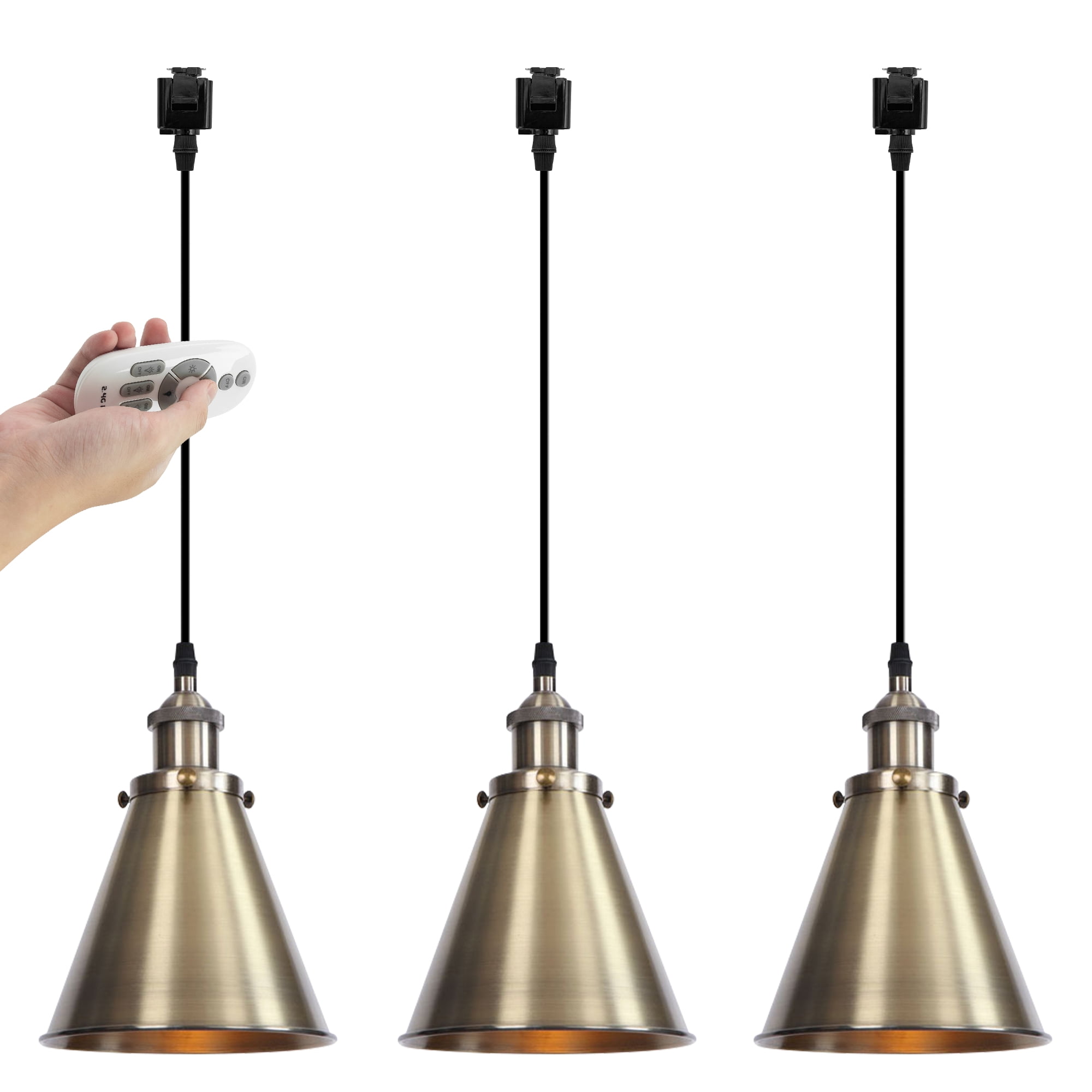 Kiven JType Track Lighting, 3Light Modern Juno Track Pendant Light