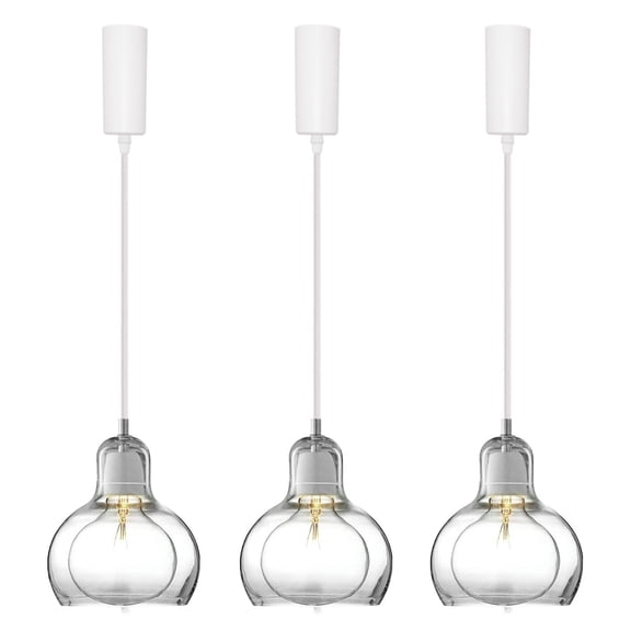 Kiven J-Type Track Lighting Light fixture, Adjustable Length,3-Light Modern Glass Juno Track Pendant Light, , E26 Socket