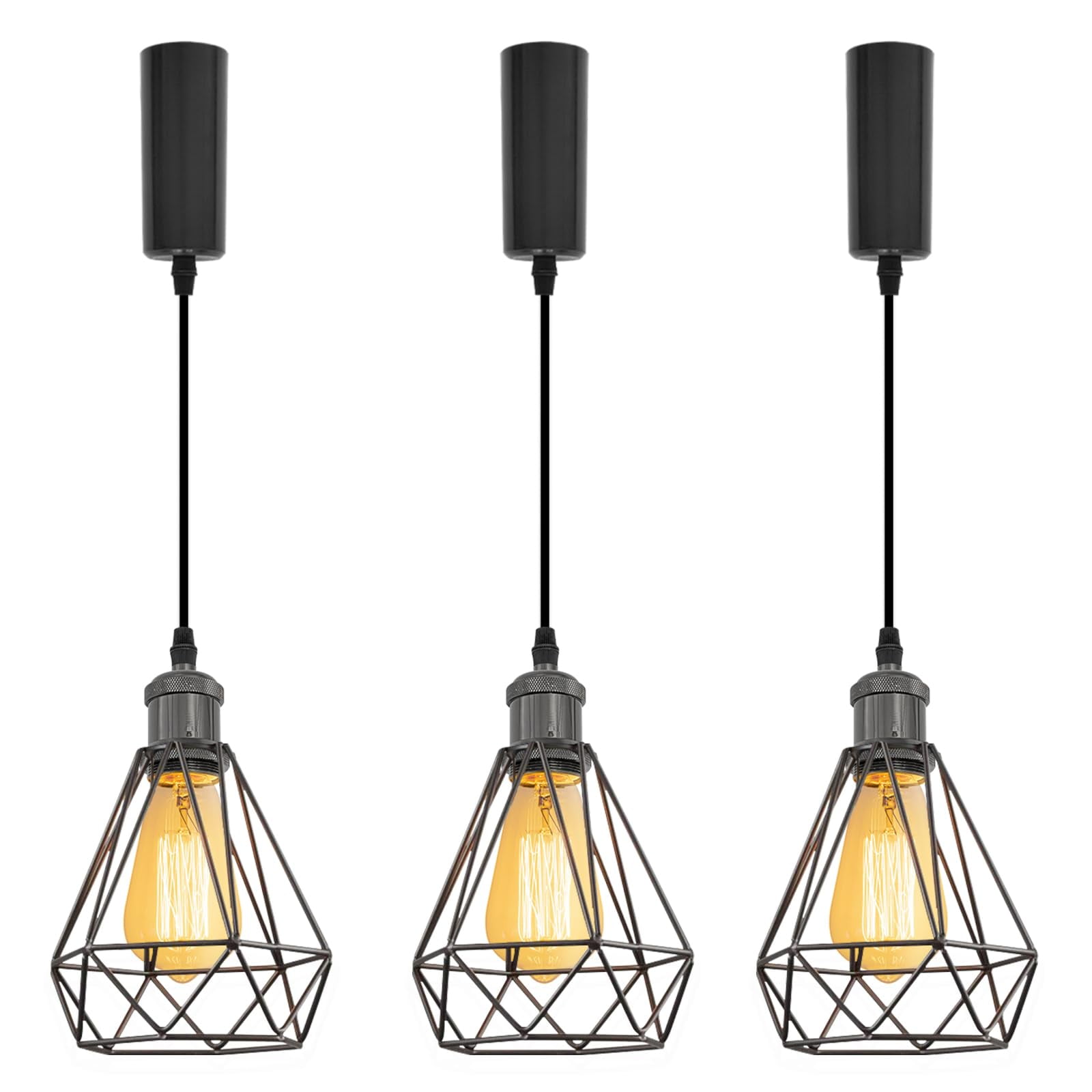 Kiven J-Type Track Lighting Pendants, 3-Light J Track Pendant Lights ...