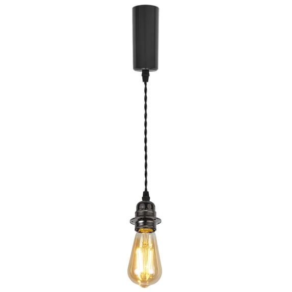 Kiven J-Type track lighting pendant Adjustable Length,Industrial J track pendant lights with Aluminum Holder,1-Light Track Lighting Fixture for Kitchen Island Hallway Restaurant,Pearl Black