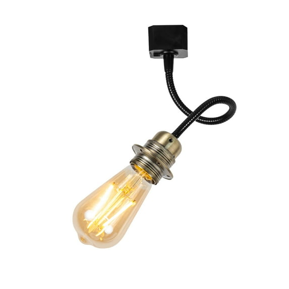 Kiven J-Type track lighting pendants,Industrial J track pendant lights with Aluminum Socket,1-Light Track Lighting Heads for Kitchen Island Hallway Restaurant,Bronze Finish