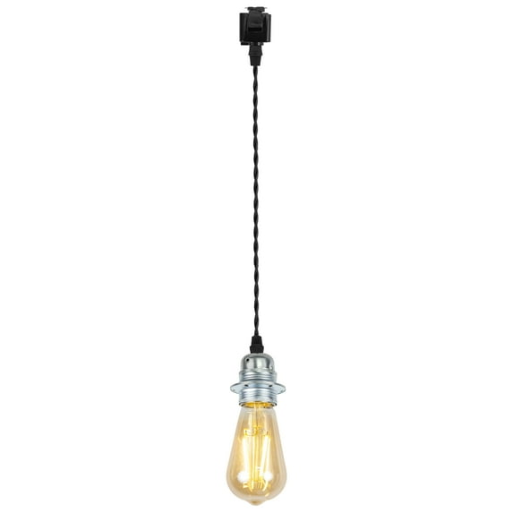 Kiven J-Type track lighting pendants,Industrial J track pendant lights with Aluminum Holder,1-Light Track Lighting Fixture for Kitchen Island Hallway Restaurant,Blue Finish