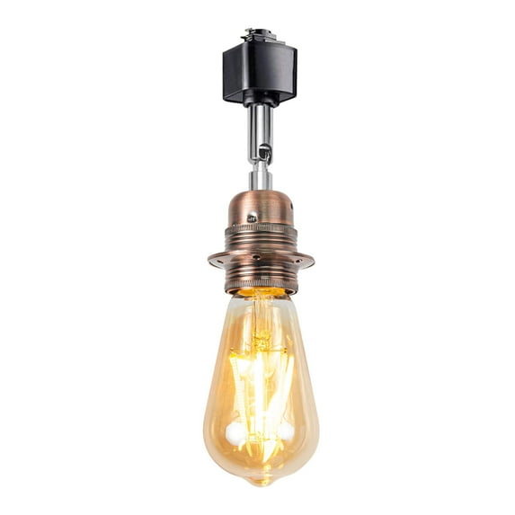 Kiven J-Type track lighting pendants,Industrial J track pendant lights with Aluminum Holder,1-Light Track Lighting Heads for Kitchen Island Hallway Restaurant,Copper Red Finish
