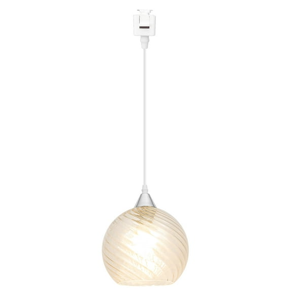 Kiven Juno track lighting pendants,1-Light Modern J track pendant lights with Art Glass Lampsade,Decorative Track Lighting Fixture for Hallway Kitchen Island TB3601