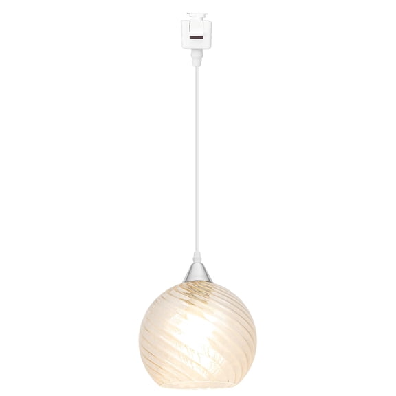 Kiven Juno track lighting pendants,1-Light Modern J track pendant lights with Art Glass Lampsade,Decorative Track Lighting Fixture for Kitchen Island Hallway TB3601