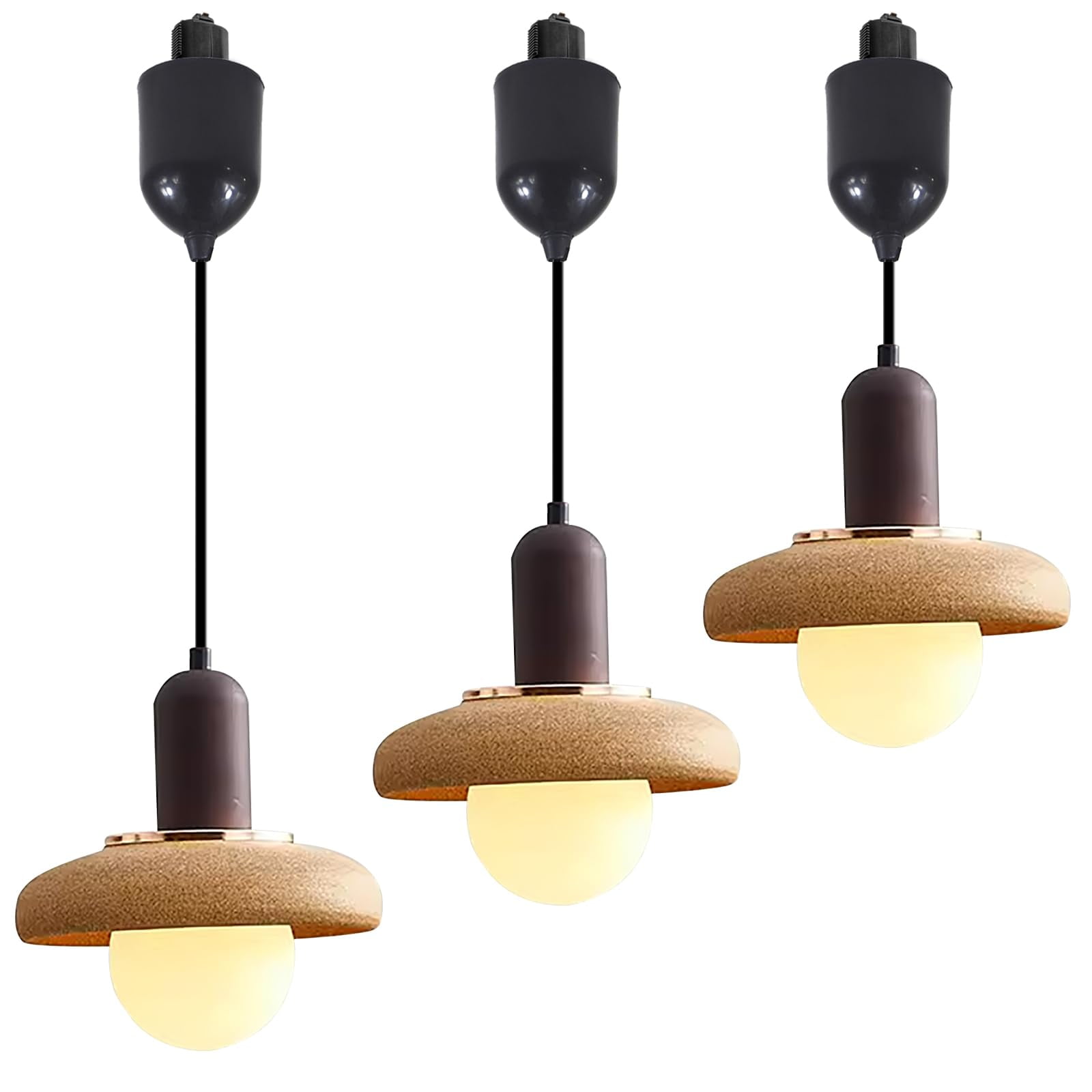 Kiven L Style 2-Wire Track Lighting Pendants,3-Light Farmhouse L Track ...