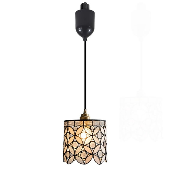 Kiven L-Type Track Lighting Pendants Adjustable Height,L Track Pendant Lights with Glass Lampshade,Farmhouse Track Lighting Fixture for Kitchen Hallway Cafe,TB3237-A