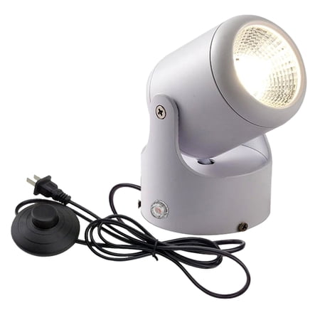 Kiven LED Accent Uplight with Light Sensor, Plug in Spotlight Dusk to Dawn Sensor, 3000K/Warm White LED Spotlight for Plants, Sculpture, Painting, Automatic On/Off, White