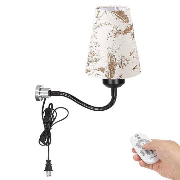 Kiven Magnetic Base Light, Adjustable Magnetic Wall Light with 3 Color Modes,Dimmable Reading Lamp E26 Socket, Fabric Lampshade for Metal Shelf Hallway Office Bedside DZ0375-C