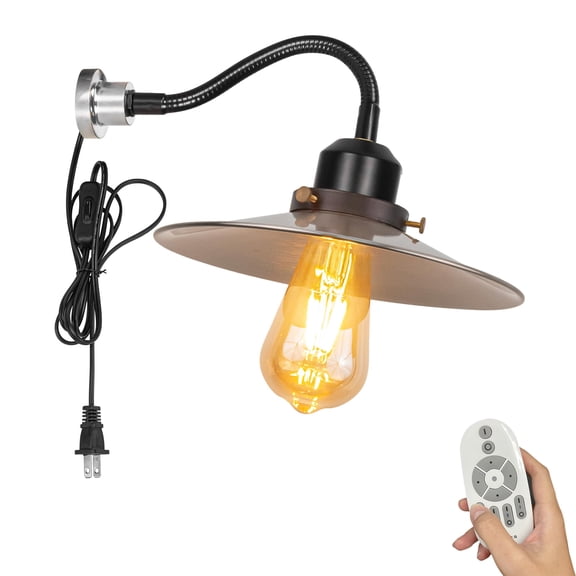 Kiven Magnetic Base Light, Adjustable Magnetic Wall Light with 3 Color Modes,Dimmable Reading Lamp E26 Socket for Metal Shelf Hallway Office Bedside DZTB2773-SN