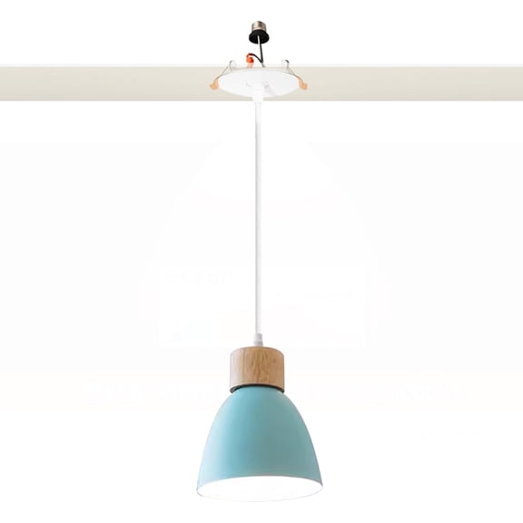 Kiven Modern Can Lights Retrofit Recessed Lighting with E26 Power Outlet Adapter, 4/5/6 Inch Replacement Conversion Kit, Farmhouse Pendant Lighting Fixture for Hallway Kitchen,1 Light,Blue