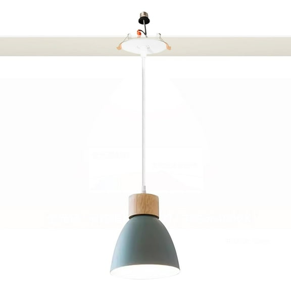 Kiven Modern Can Lights Retrofit Recessed Lighting with E26 Power Outlet Adapter, 4/5/6 Inch Replacement Conversion Kit, Farmhouse Pendant Lighting Fixture for Hallway Kitchen,1 Light, Green