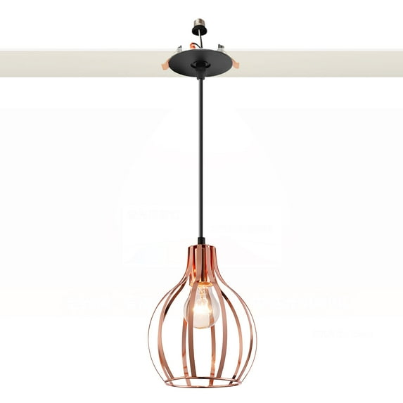 Kiven Modern Can Lights Retrofit Recessed Lighting with E26 Power Outlet Adapter, 4/5/6 Inch Replacement Conversion Kit, Farmhouse Pendant Lighting for Hallway Kitchen,1 Light,Rose Gold