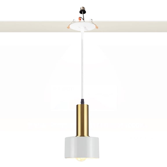 Kiven Modern Can Lights Retrofit Recessed Lighting with E26 Power Outlet Adapter, 4/5/6 Inch Replacement Conversion Kit, Farmhouse Pendant Lighting for Hallway Kitchen,1 Light,White