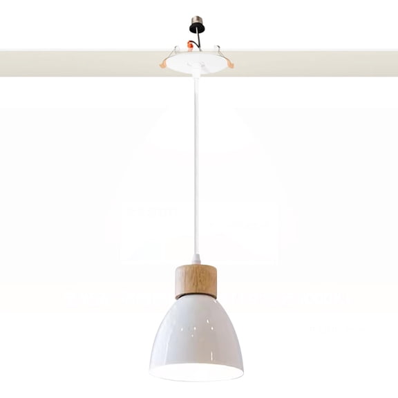 Kiven Modern Can Lights Retrofit Recessed Lighting with E26 Power Outlet Adapter, 4/5 Inch Replacement Conversion Kit, Farmhouse Pendant Lighting Fixture for Hallway Kitchen,1 Light,White