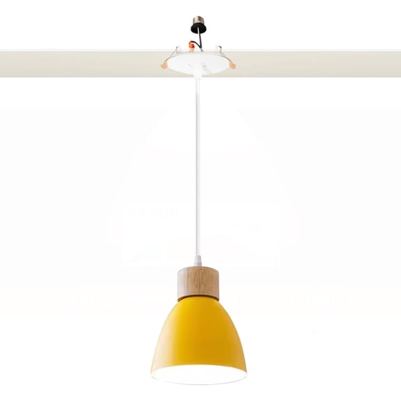 Kiven Modern Can Lights Retrofit Recessed Lighting with E26 Power Outlet Adapter, 4/5 Inch Replacement Conversion Kit, Farmhouse Pendant Lighting Fixture for Hallway Kitchen,1 Light,Yellow
