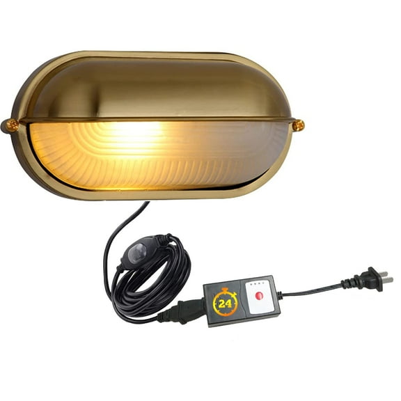 Kiven Modern Plug-in Waterproof Wall Sconces with Automatic Timer Wall Sconce,Signboard Wall Lights with 6FT Plug in Cord and Waterproof On/Off Switch on The Cordfor Indoor Bedroom Patio(Glod)