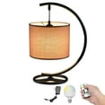thumbnail image 1 of Kiven Modern Rechargeable Table Lamp, Dimmable Desk Lamp with Fabric Lampshade and Rechargeable LED bulb, 1 of 7