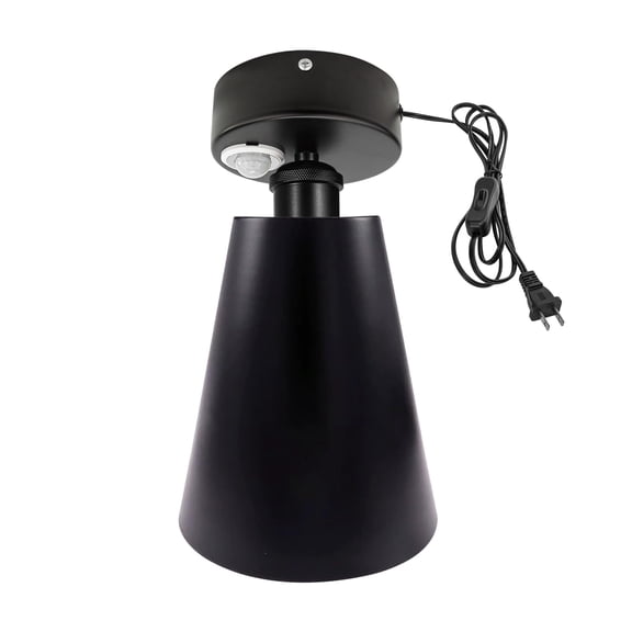 Kiven Motion Sensor Ceiling Light, Motion Activated Plug-in Ceiling lamp with E26 Socket, Industrial Motion Lights, Adjustable Delay Time for Laundry Bathroom Hallway DZ0436