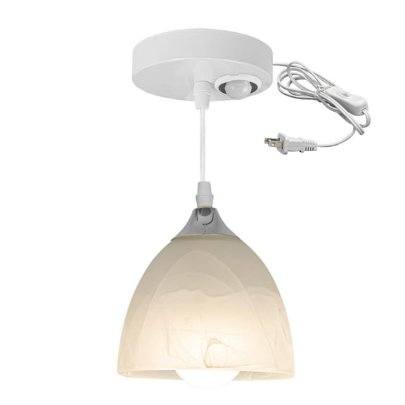 Kiven Motion Sensor Ceiling Light, Motion Activated Plug-in Ceiling lamp, Glass Motion Lights, Adjustable Delay Time for Laundry Bathroom Stair Hallway,E26 Socket