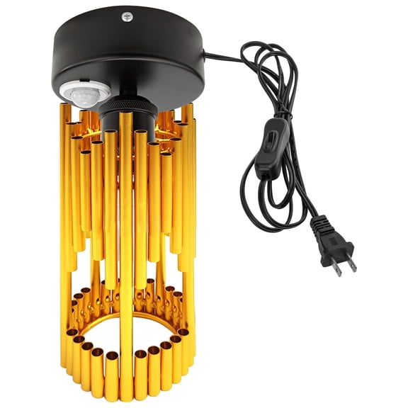 Kiven Motion Sensor Ceiling Light, Motion Activated Plug-in Ceiling lamp, Modern Iron Motion Lights, Adjustable Delay Time for Laundry Bathroom Stair Hallway,Gold Finish TB3326