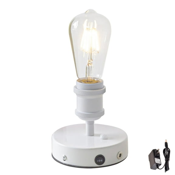 Kiven Operated Motion Sensor Table Lamp, Auto ON/OFF Battery Operated Nightstand Lamp, Rechargeable 2700K/Warm White LED Bedside Lamp for Restaurant Bedroom Bars Kitchen Shelf Home Decor White