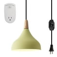 thumbnail image 1 of Kiven Pendant Light with Dimmable Light Cord (15ft) and Smart Motion Sensor Plug-in Outlet, Dimmable and Auto On/Off Light, Bulb Not Included-1Pack (Macaron Yellow), 1 of 8