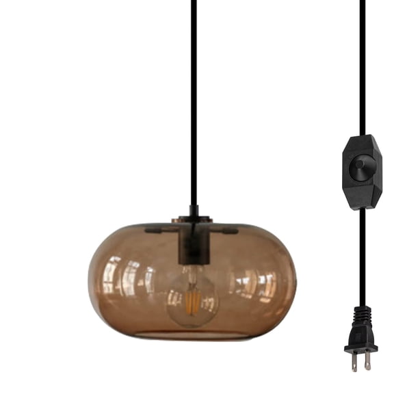 Kiven Pendant Light Equipped with Dimmable Lighting Wire177.16 inches,E26 1-Light Nordic Modern Glass Creative Pendant Lights for Dining Room Bar Cafe Corridor-Coffe(Bulb Not Included)