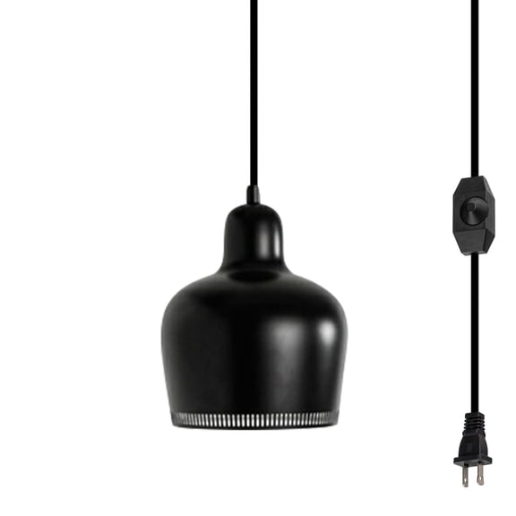 Kiven Pendant Light Equipped with Dimmable Lighting Cord15ft, Hanging Mounted Pendant Light for Restaurant Clothing Shop Bar - Black, 1 Pack