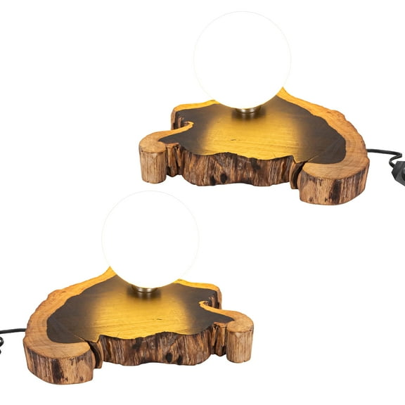 Kiven Plug in Bedside Lamp, Nightstand Lamp with Natural Wooden Base,Set of 2 Wooden Bookshelf Lamp, Small Table Lamp with Frosted Acrylic Lampshade for Bookshelf Reading Decoration G9 Socket TD0804