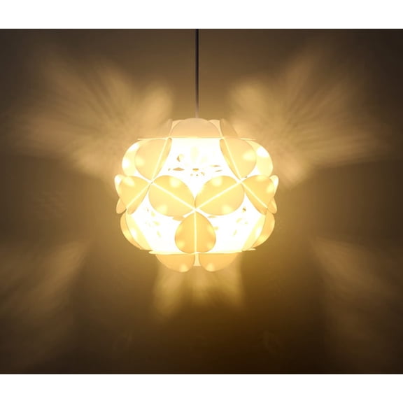 Kiven Plug in Pendant Light Equipped with Dimmable Lighting Cord15ft,Creativity Pendant Light PMMA Flower Shade for Bedroom Counter Children's Bedroom,Pink-1 Pack