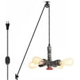 thumbnail image 1 of Kiven Plug in Pendant Light,Industrial Hanging Light and 15FT Plug-in Cord and Dimmer Switch, Steampunk Ceiling Pendant Light,Silver Finish,Bulb Not Included, 1 of 7