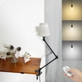thumbnail image 1 of Kiven Plug-in Clamp Table Lamp, 1-Light Dimmable Swing Arm Desk Lamp with 8.2FT Plug in Cord, Decorative Clamp Lamp Classic Linen Library Light(#2), 1 of 7