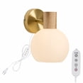 thumbnail image 1 of Kiven Plug in Dimmable Wall Lamp with Timer, Modern Style Plug in Wall Sconce with Glass Lampshade, 5.9ft Plug-in Cord, E26 Socket(1 Light), 1 of 7