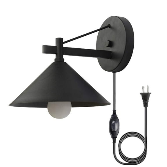 Kiven Plug in Light for Outdoors, IP55 Waterproof,Barn Light Outside Wal Sconce for Garage, Porch, Yard, Black