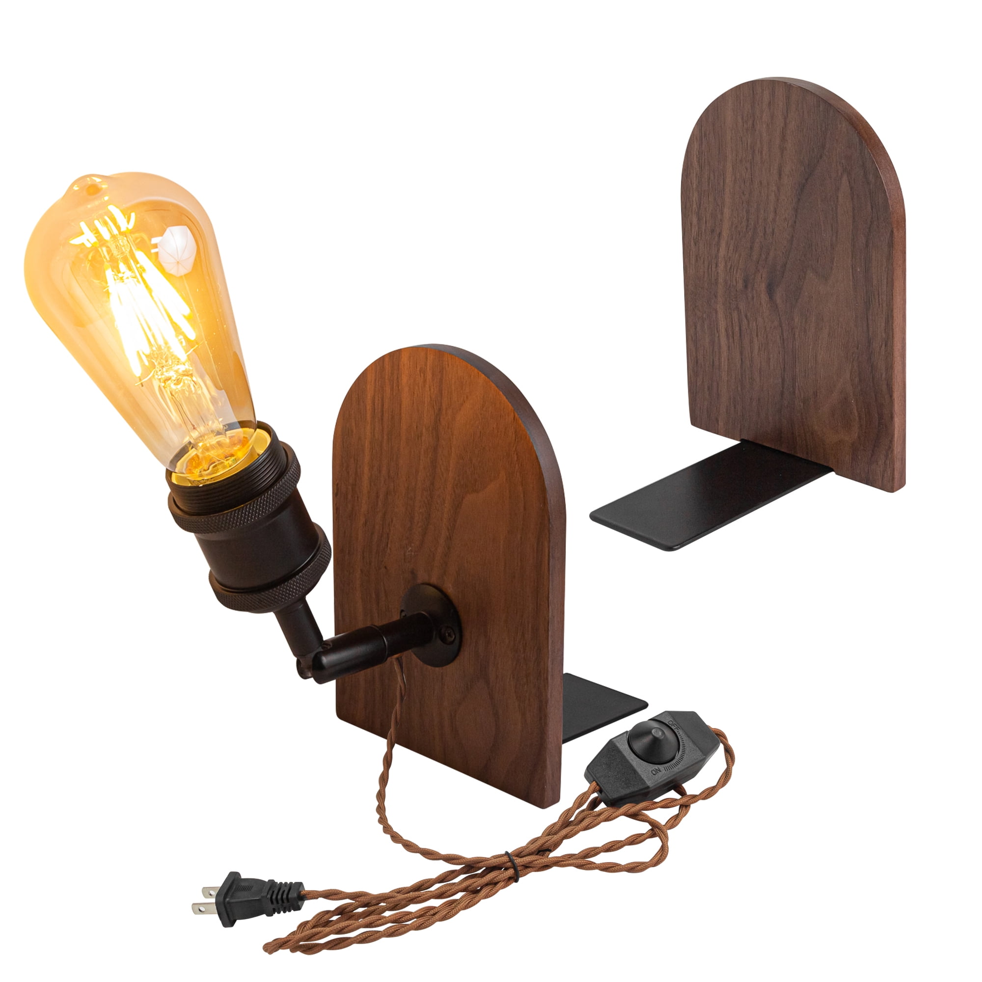 Kiven Plugin Modern Bookshelf Lamp, 1 Pack Nordic Table Lamps with