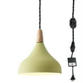 thumbnail image 1 of Kiven Plug-in Pendant with 15ft UL Dimmable Light Triangle Iron Art Shade Pendant Light with Smart Dimmer Switch with Set Time, Bulb Not Include - 1Pack (Macaron Yellow), 1 of 8