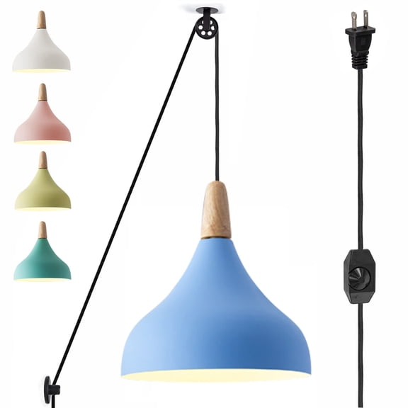 Kiven Plug-in Pendant Light Industrial Pulley Pendant Light