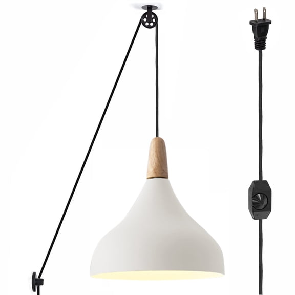 Kiven Plug-in Pendant Light Industrial Pulley Pendant Light